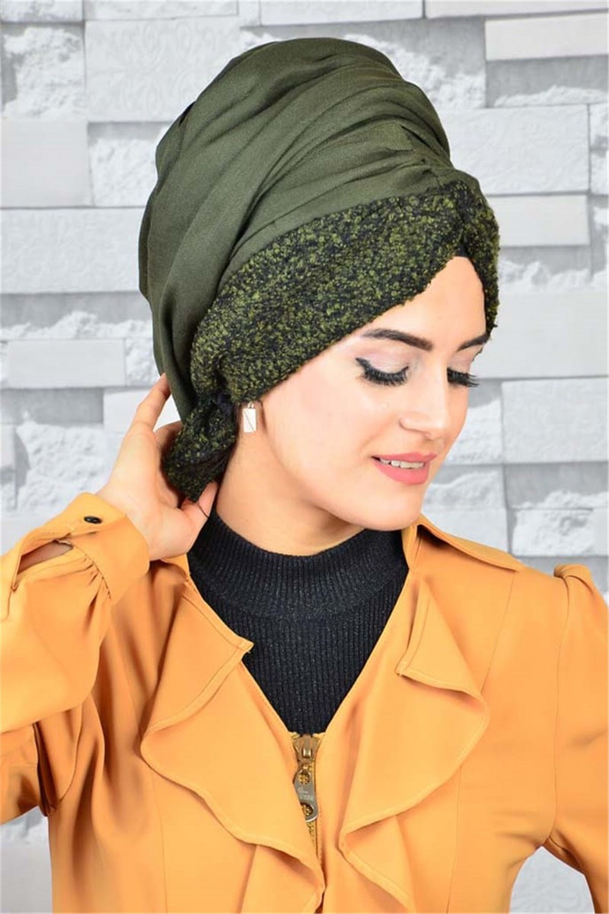 Haki Koton Bandana Pratik Hazır Bone Şal BND015