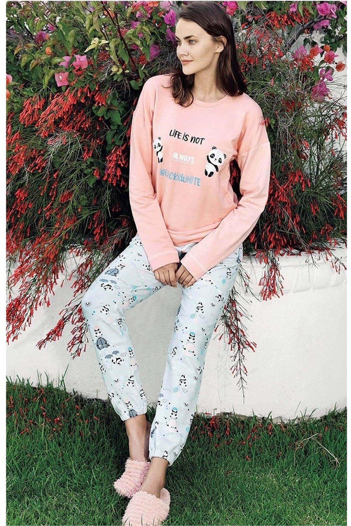Kadın Pijama Takımı 1040 -  Pudra