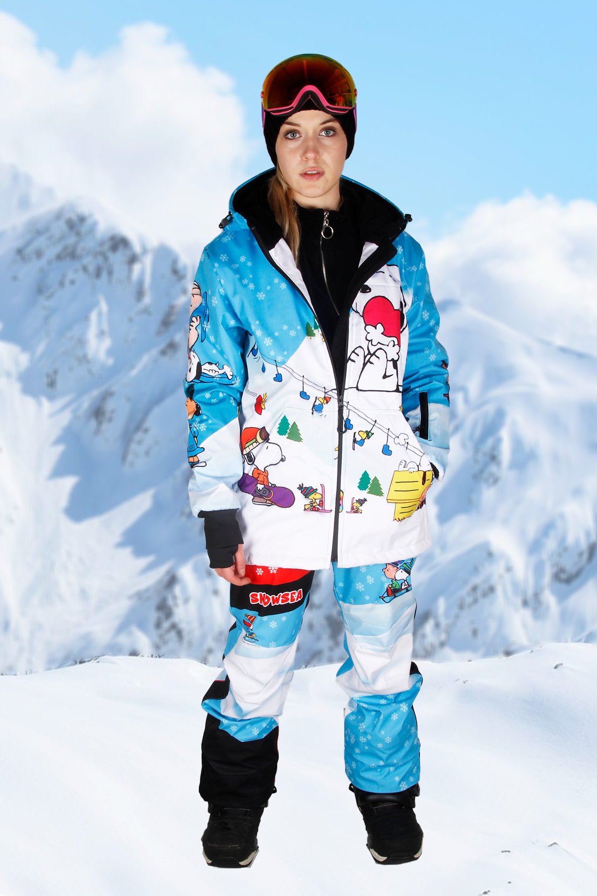 Karlar Üstünde Drops Snowboard Mont ve Pantolon Takımı / Snowsea SS9031