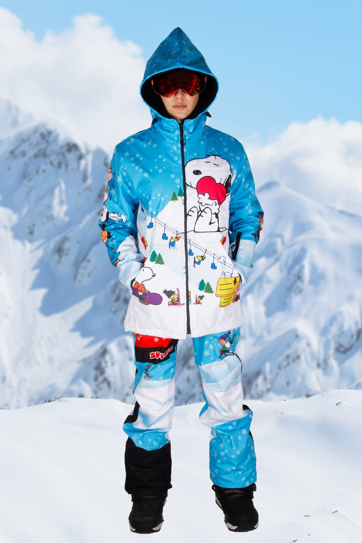 Karlar Üstünde Drops Snowboard Mont ve Pantolon Takımı / Snowsea SS9031