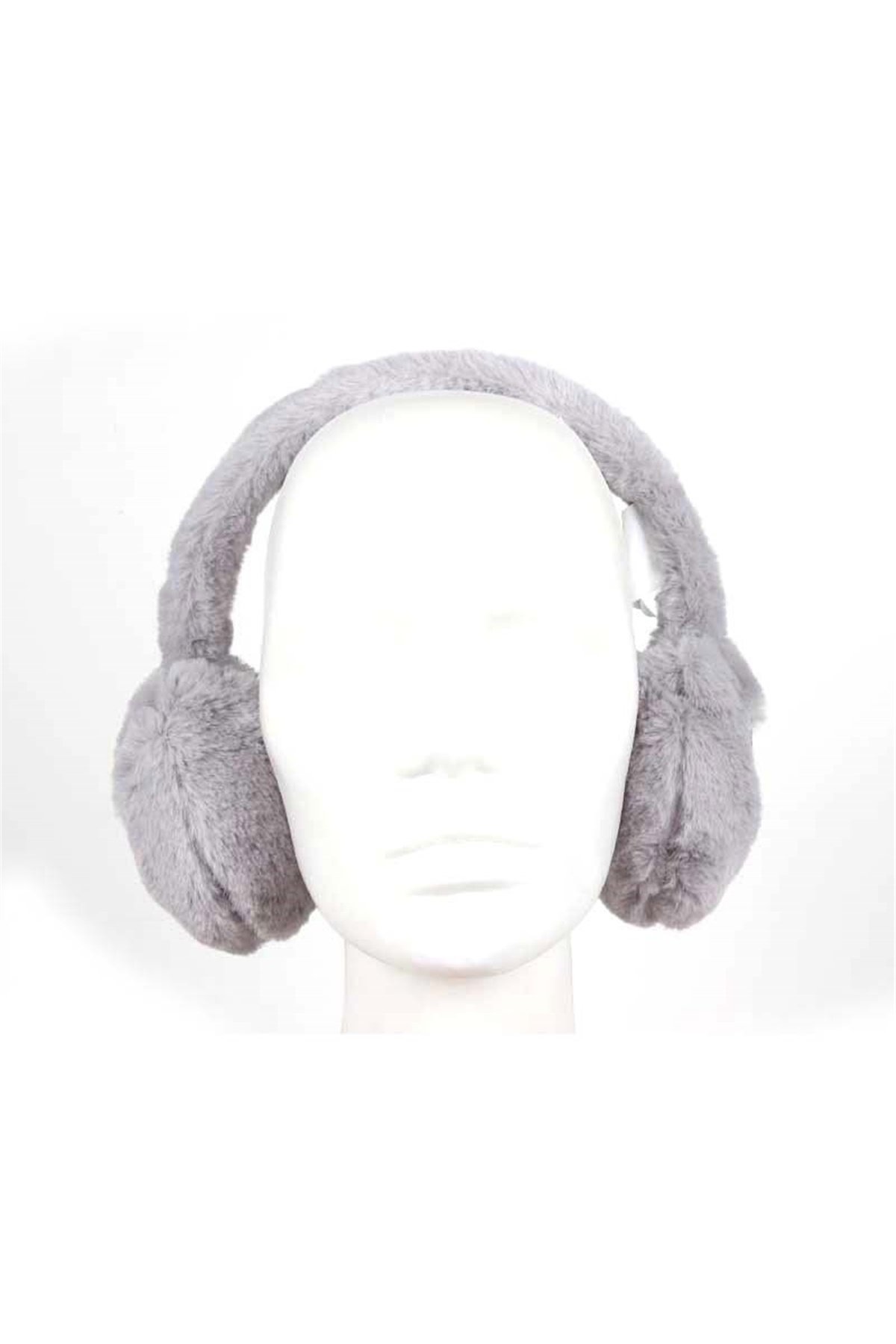 Kız Çocuk Kışlık Kulaklık, Kalpli Peluş Kulaklık CK5061 - Gri
