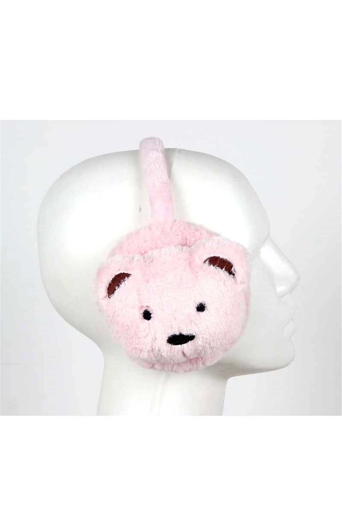Kız Çocuk Peluş Kulaklık, Ayıcıklı Kulaklık  CK5061 -  Pudra