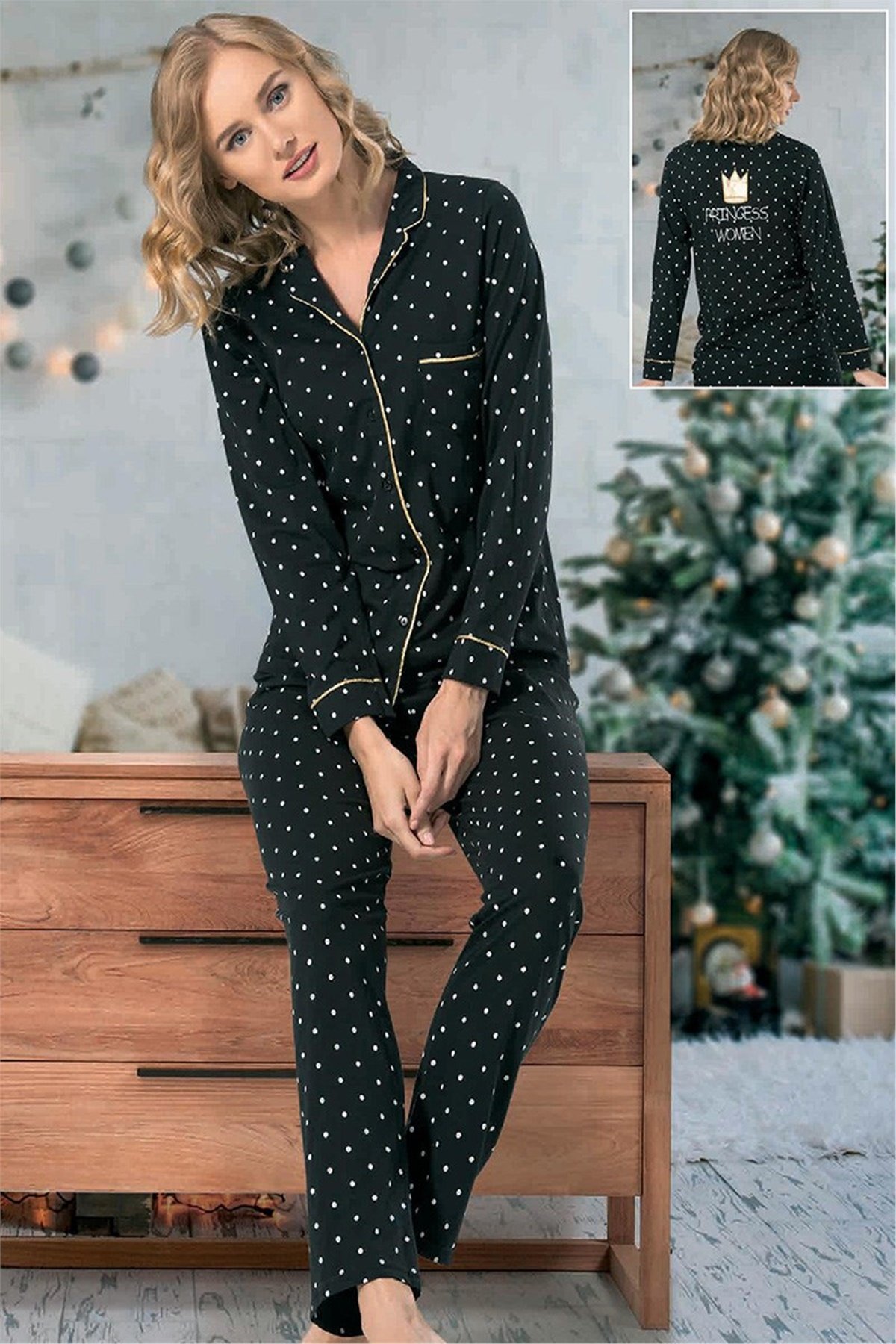 NBB 66610 Bayan Puantiyeli Pijama Takımı 
