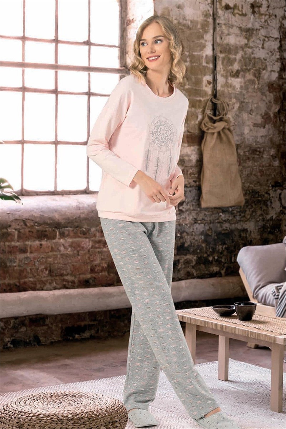 NBB Bayan Kışlık Pijama Gecelik Takımı 66609