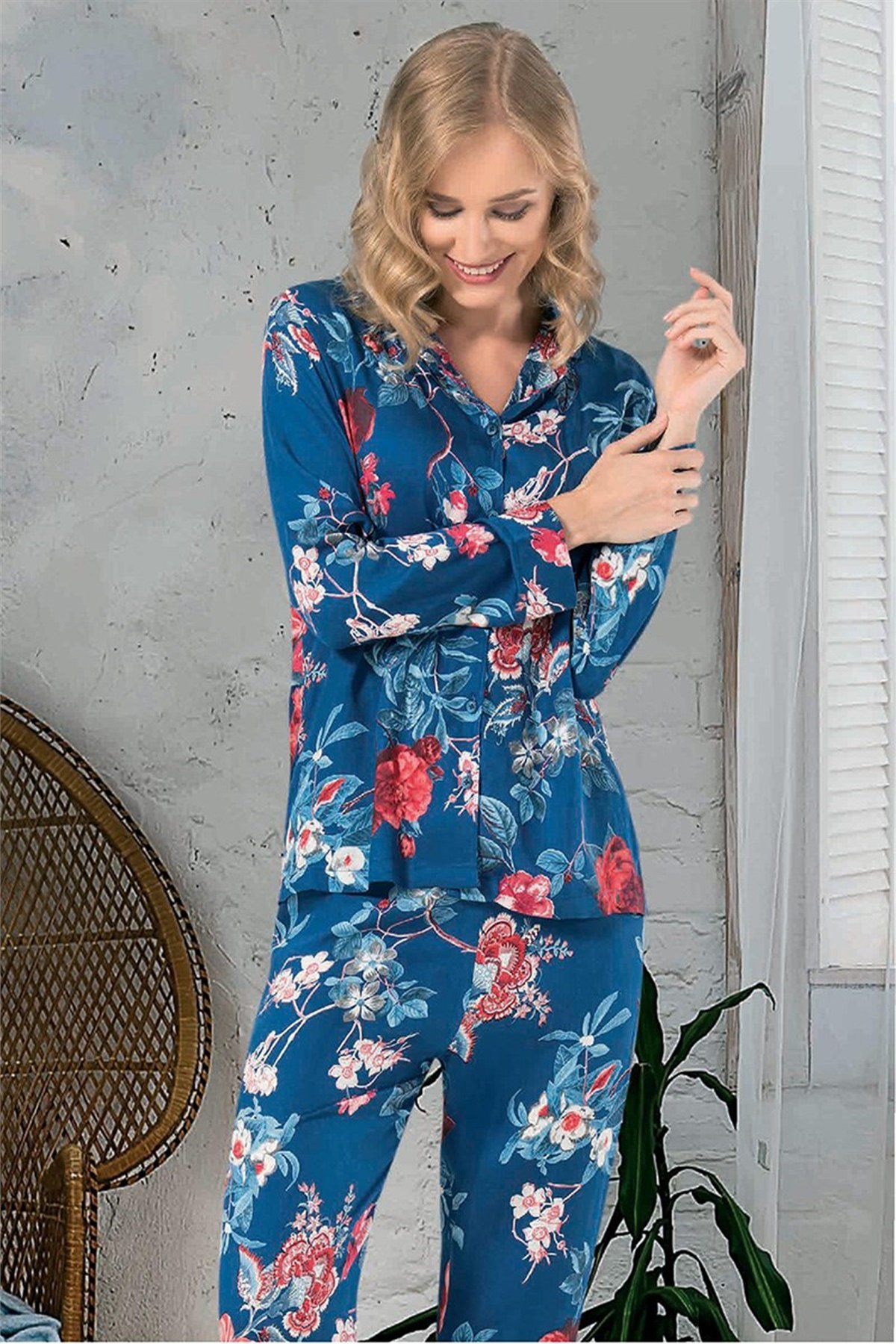 NBB Dokuma Bayan Gecelik Pijama Takımı 66608