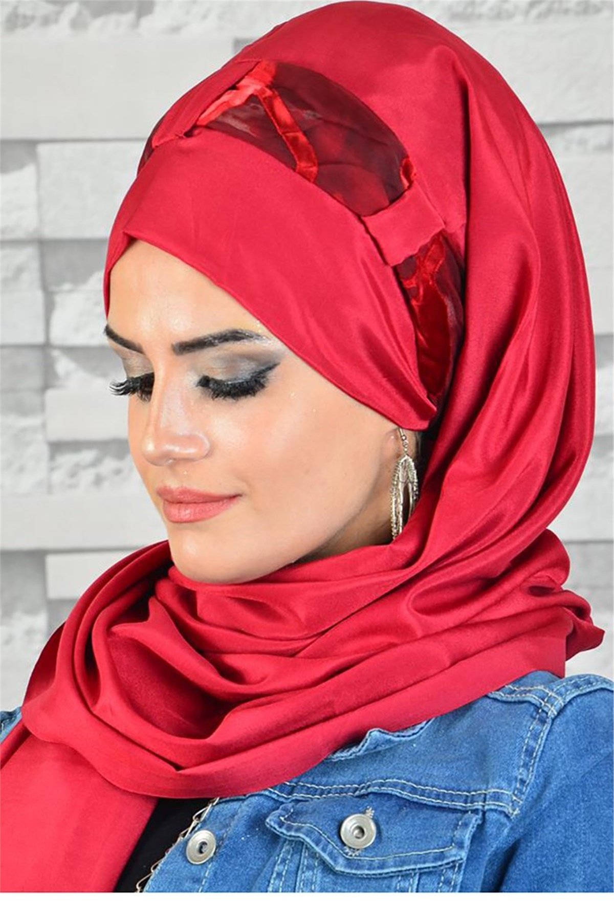 Pratik Kırmızı Hazır Türban bnd8003
