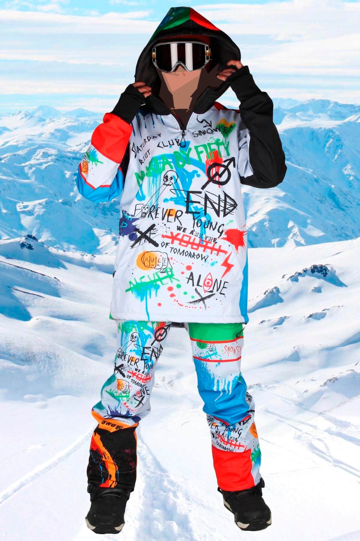 Snowsea Chaos In My Head Erkek Snowboard ve Kayak Mont - Pantolon Takımı