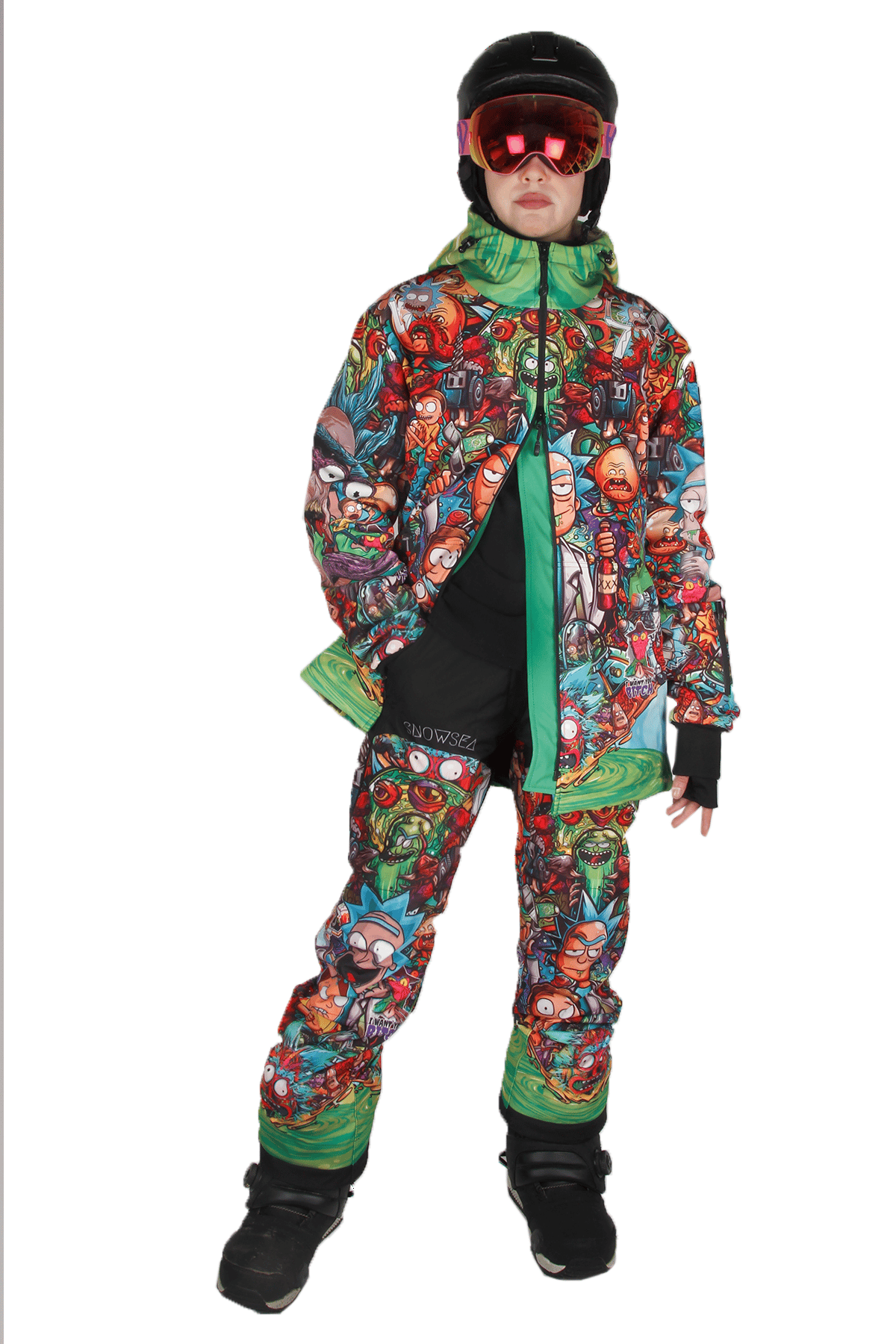 Snowsea Çılgın Tasarım Snowboard Mont & Pantolon Takım