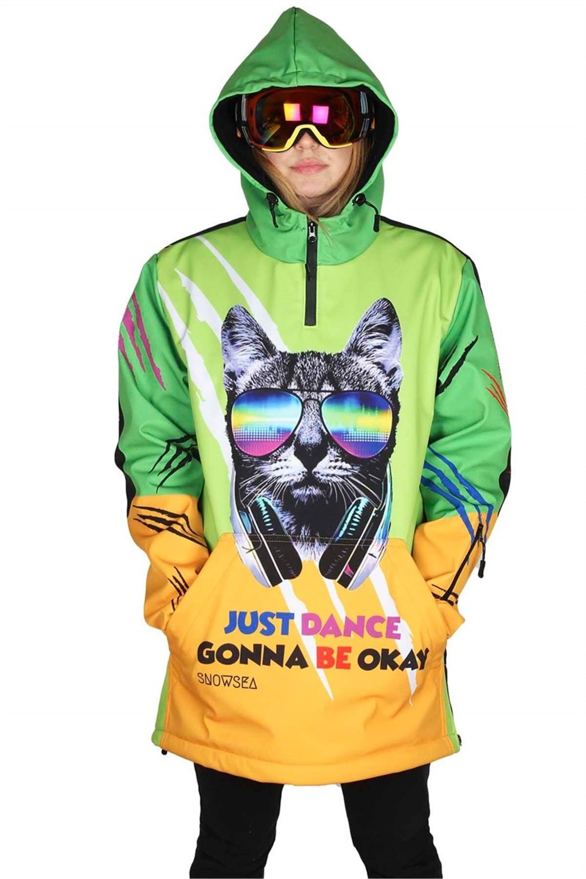 Snowsea Cool Cat Yeşil Bayan Snowboard ve Kayak Montu