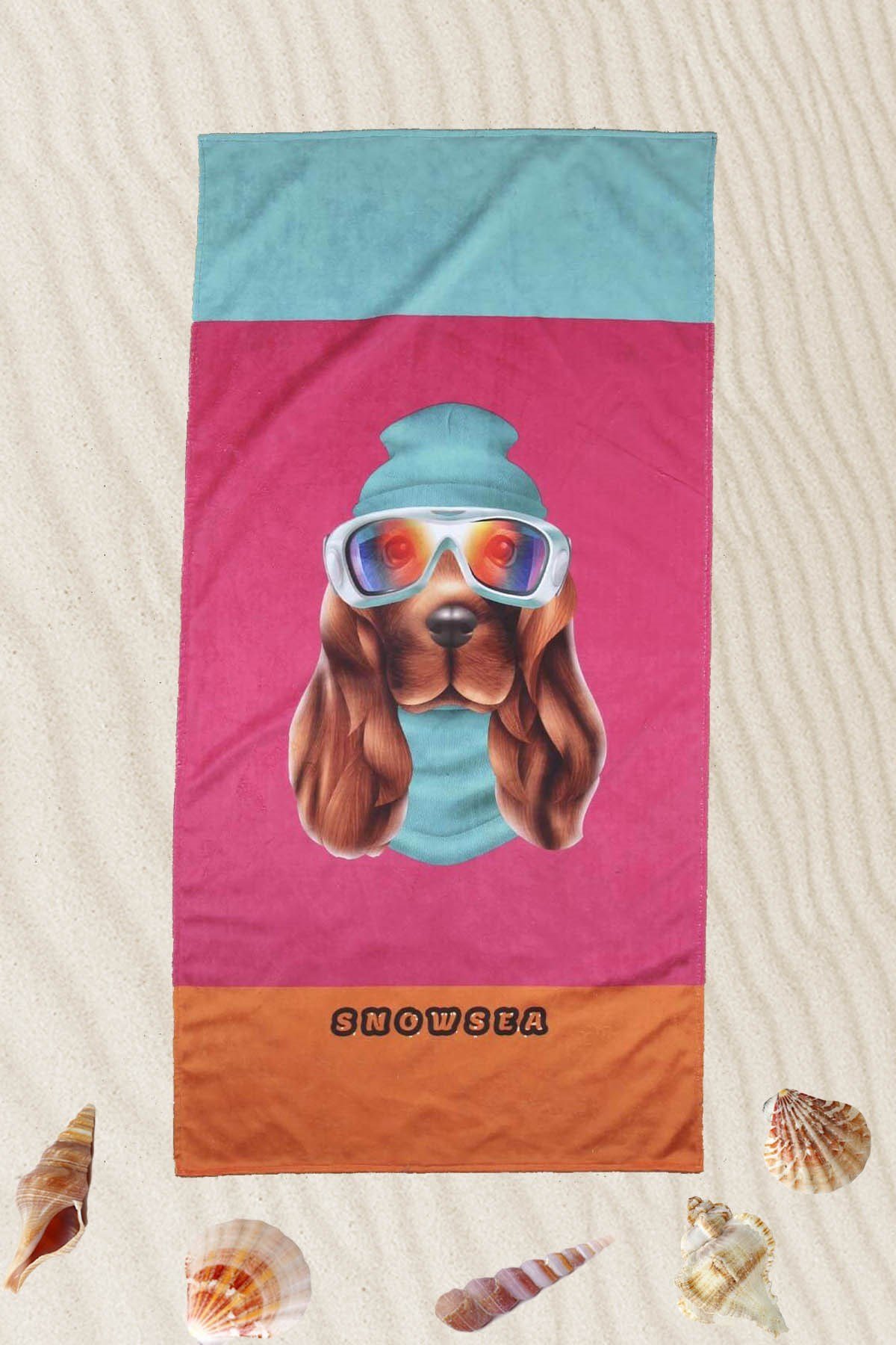 Snowsea Marka 1. Kalite Confused Dog Plaj Havlusu