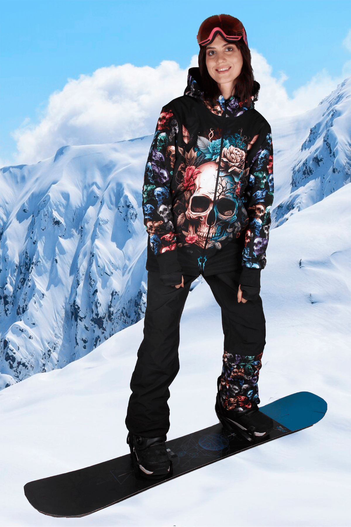 Snowsea Original Skull Snowboard Mont ve Pantolon Takımı