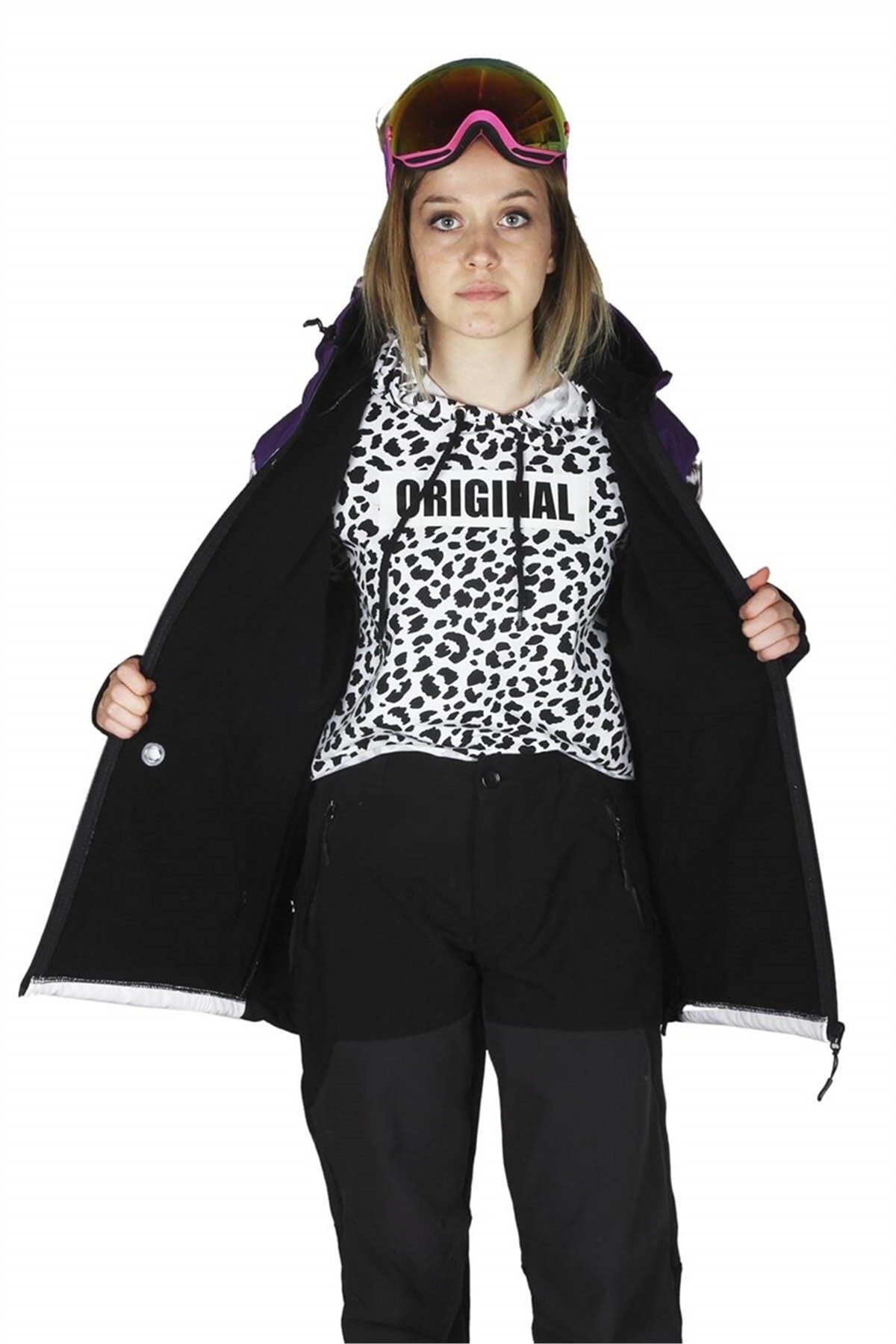 Snowsea White Tiger Fermuarlı Snowboard ve Kayak Montu