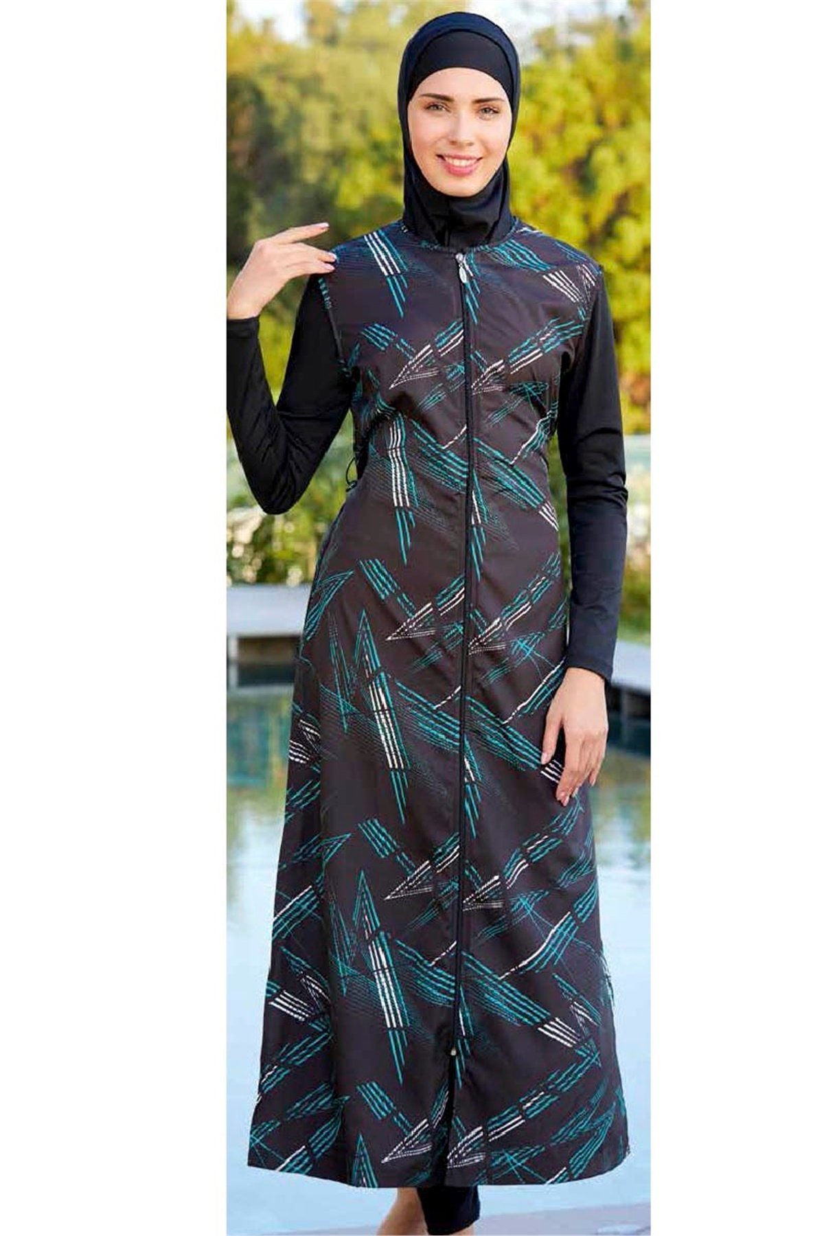 Tam Kapalı Tesettür Mayo 22170 -  Siyah 
