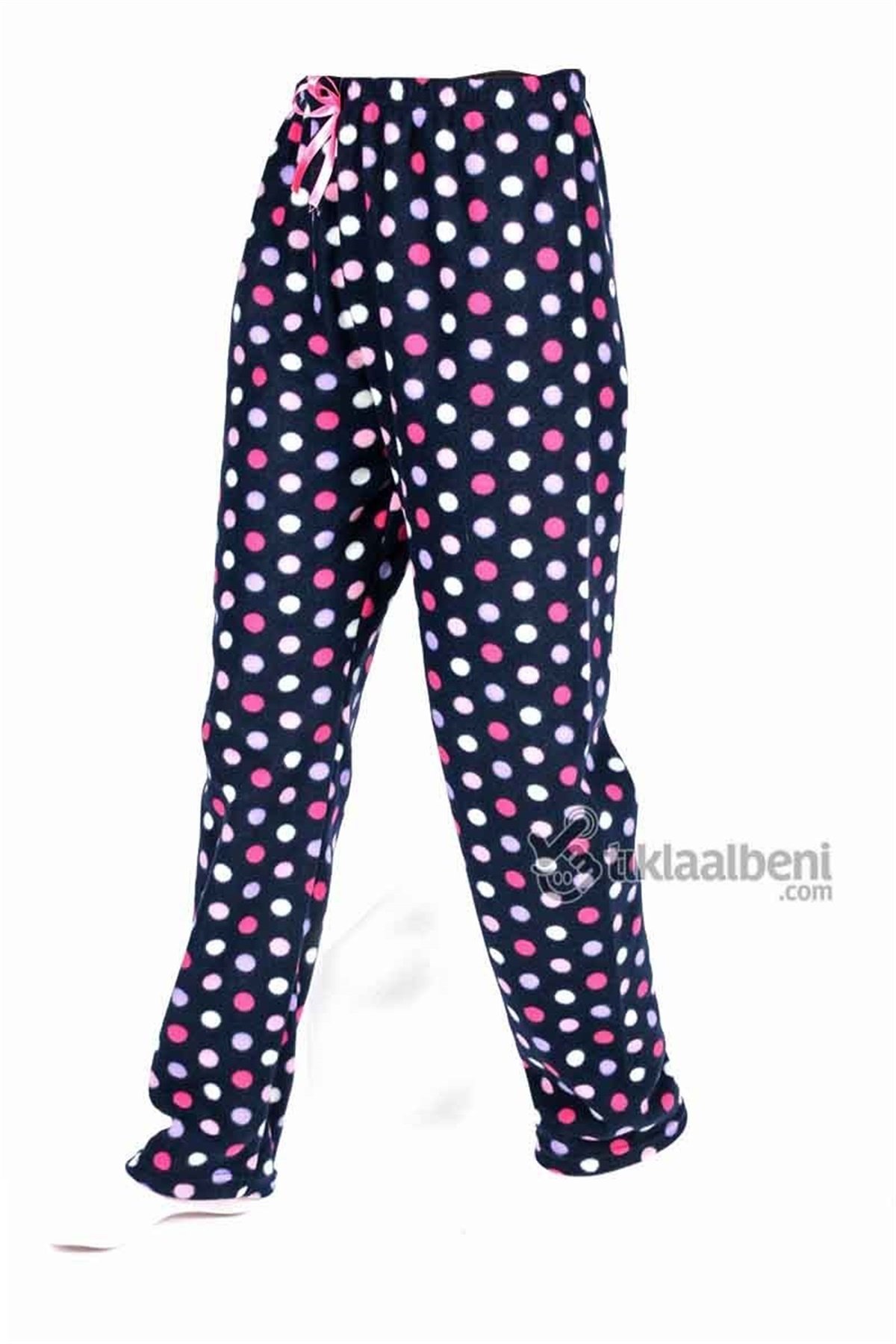 Toptan Renkli Benekli Polar Pijama Altı TPL201-8