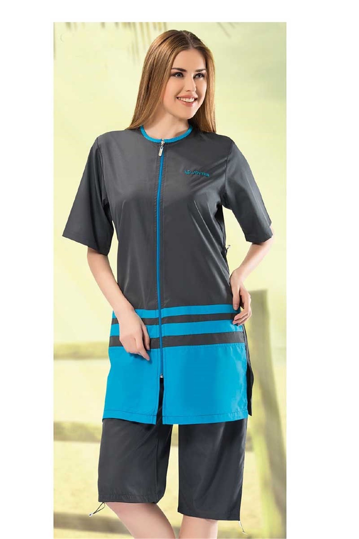 Yarım Tesettür Haşema Mayo Ladytes 22440 - Antrasit
