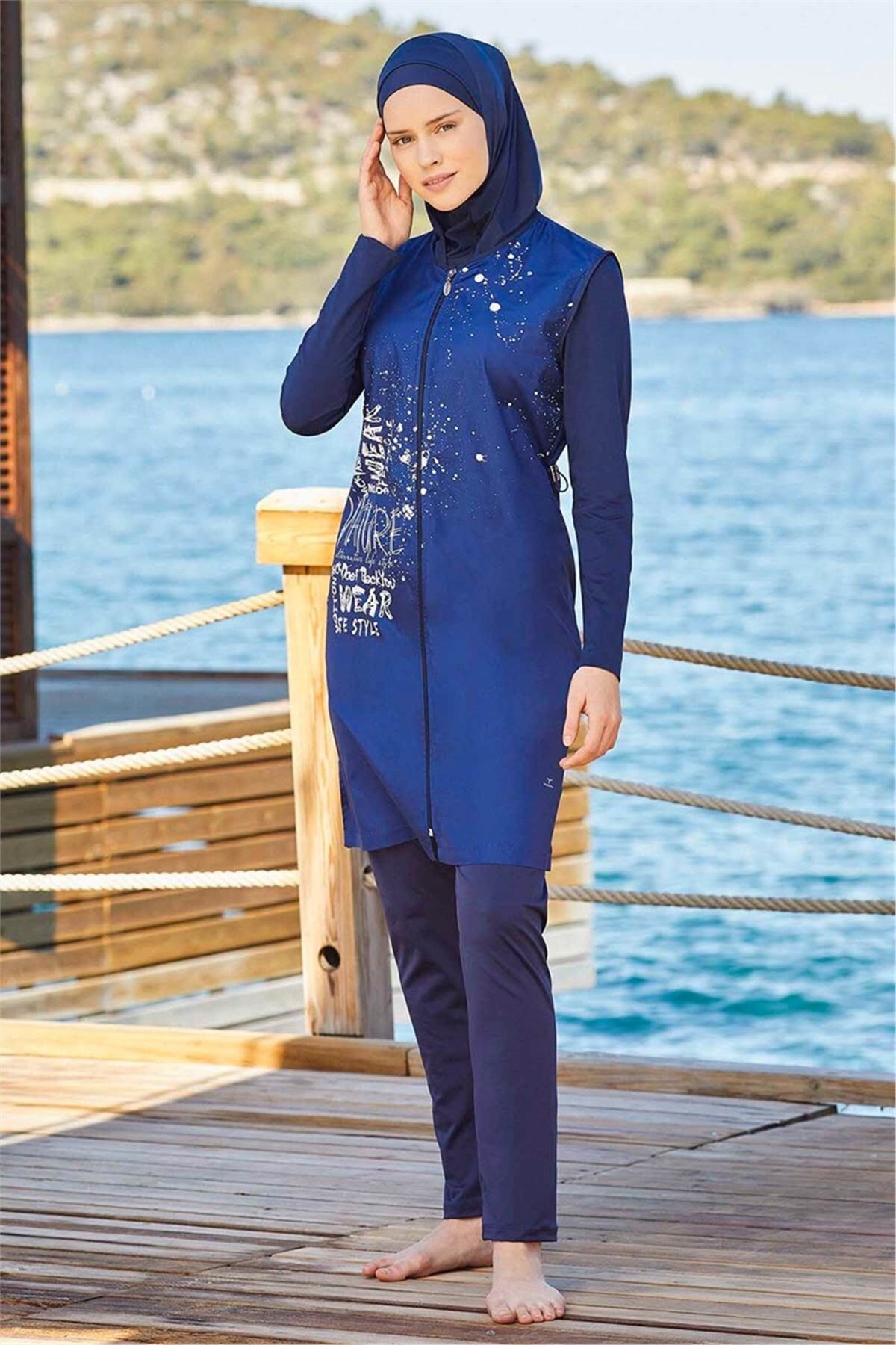 Yazı Detaylı Tam Kapalı Tesettür Mayo T0408