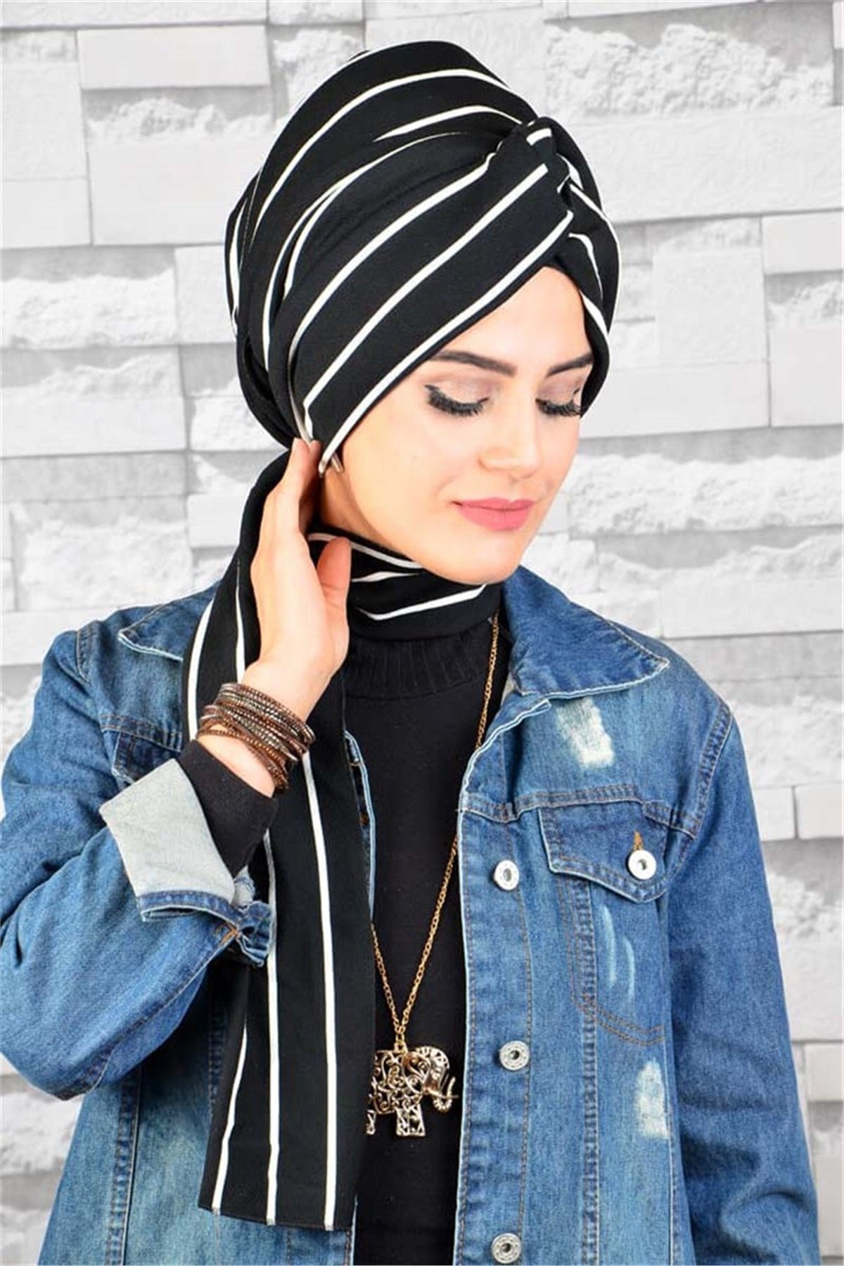 Zincir Bandana Pratik Bone Şal BN031