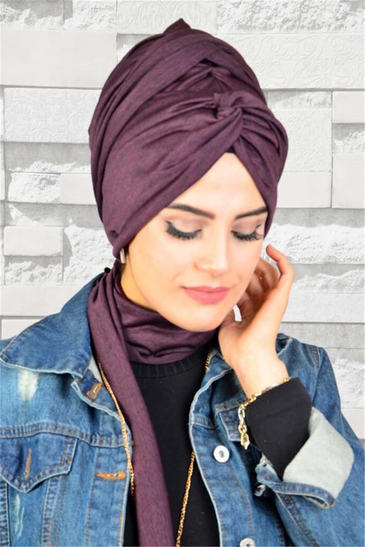 Zincir Bandana Pratik Bone Şal BN049