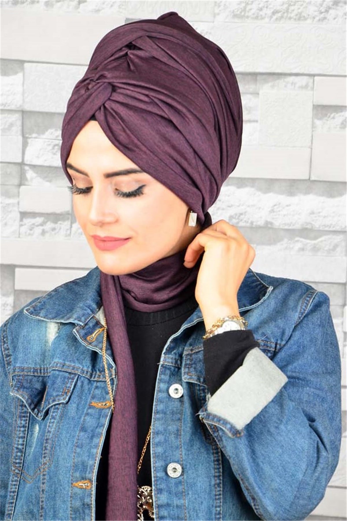 Zincir Bandana Pratik Bone Şal BN049
