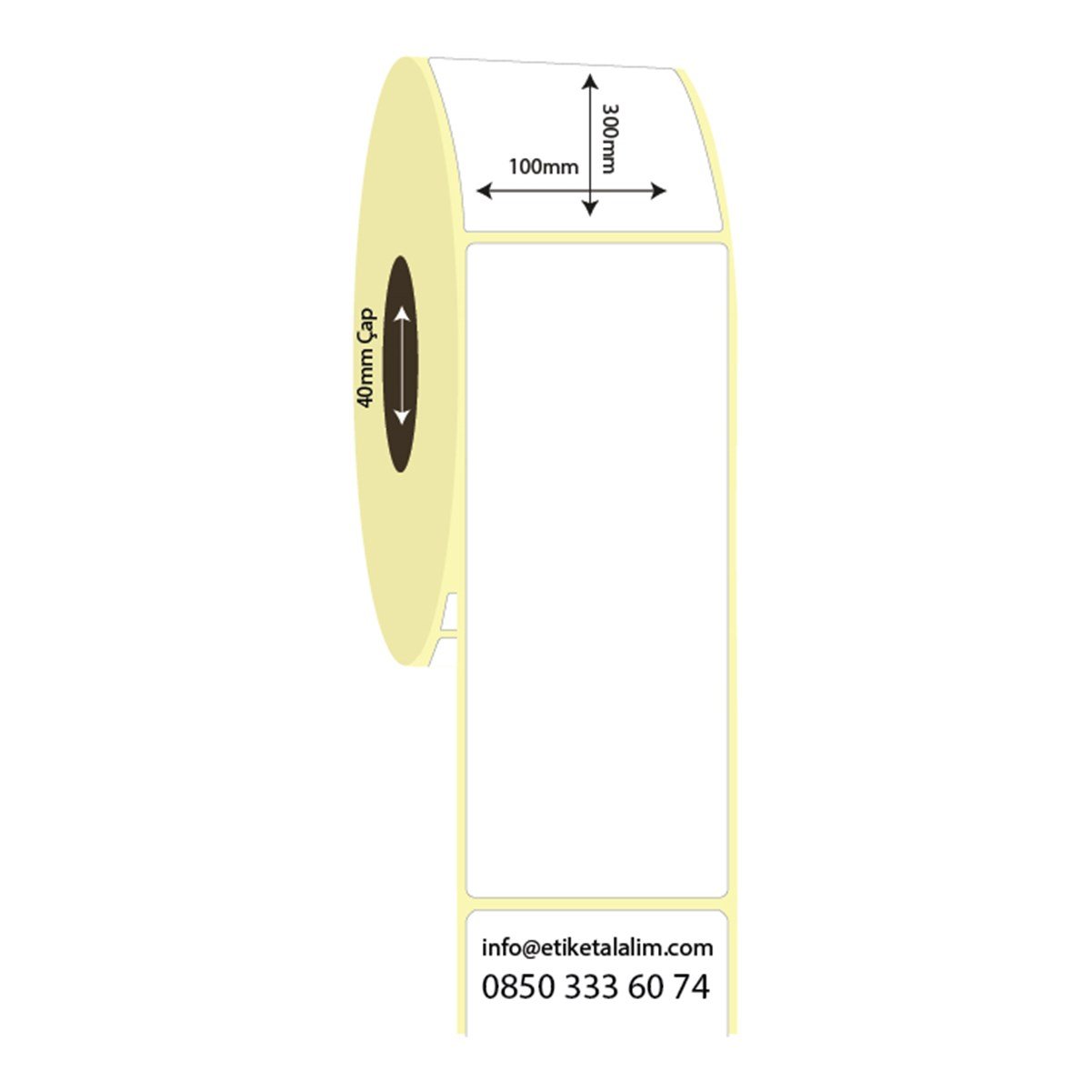 Kuşe Etiket (Sticker)100mm x 300mm Kuşe Etiket (Sticker)