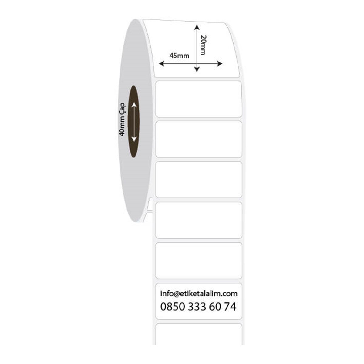 PP Opak Etiket45mm x 20mm PP Opak Etiket