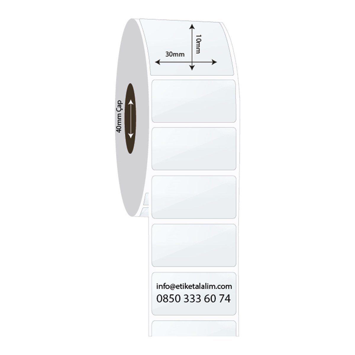PP Şeffaf Etiket30mm x 10mm PP Şeffaf Etiket