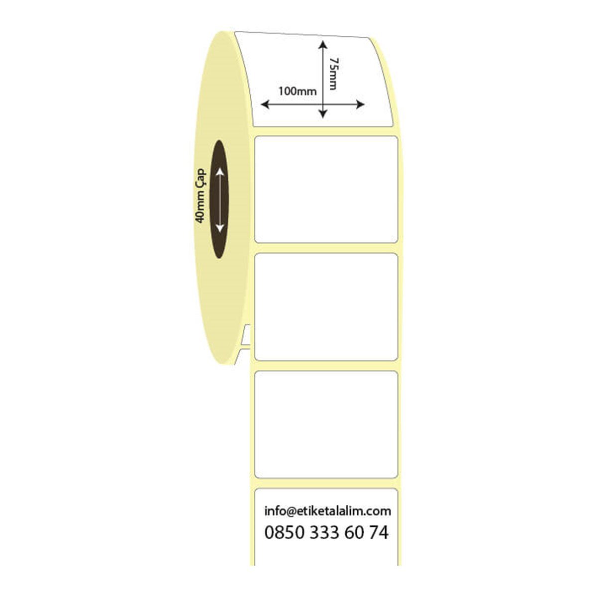 Termal Etiket (Sticker)100mm x 75mm Termal Etiket