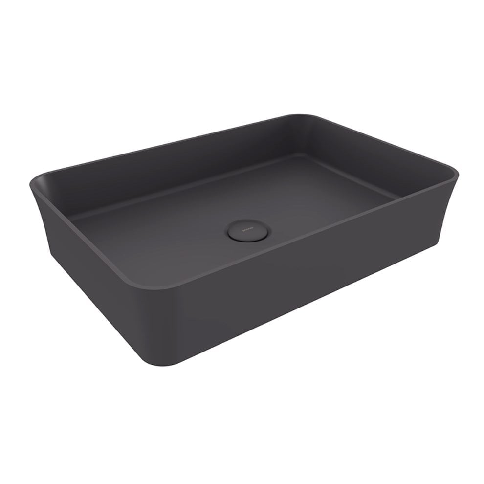 Bocchi Vessel Dikdörtgen 55 cm İnce Kenar Mat Antrasit Çanak Lavabo