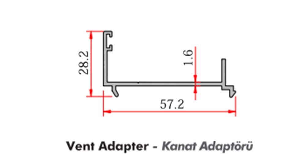 C60 ALUMİNYUM ÇİFT KANAT ADAPTÖRÜ
