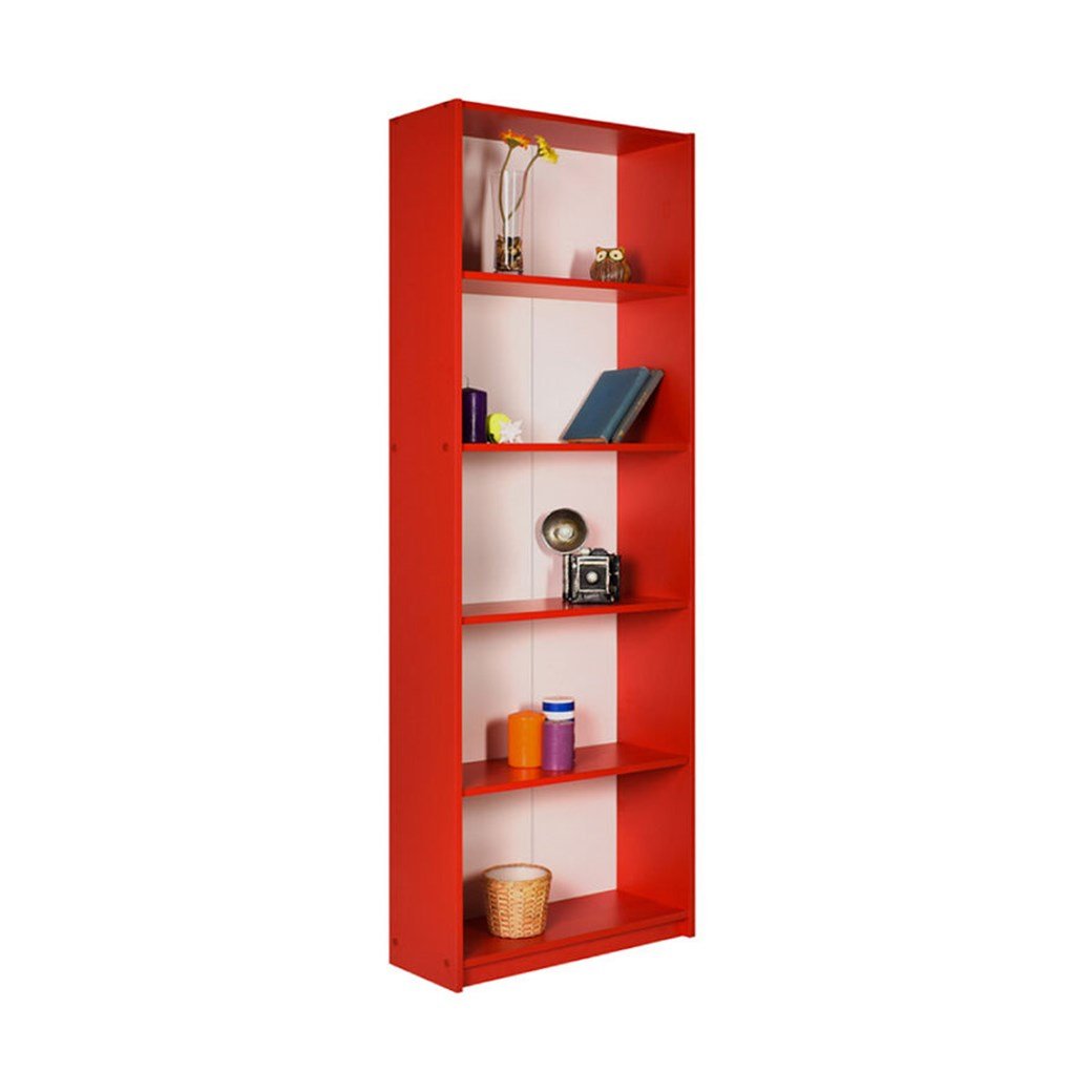 ADORE KTP-150-KK-1 5RAFLI KİTAPLIK KIRMIZI 58x170x