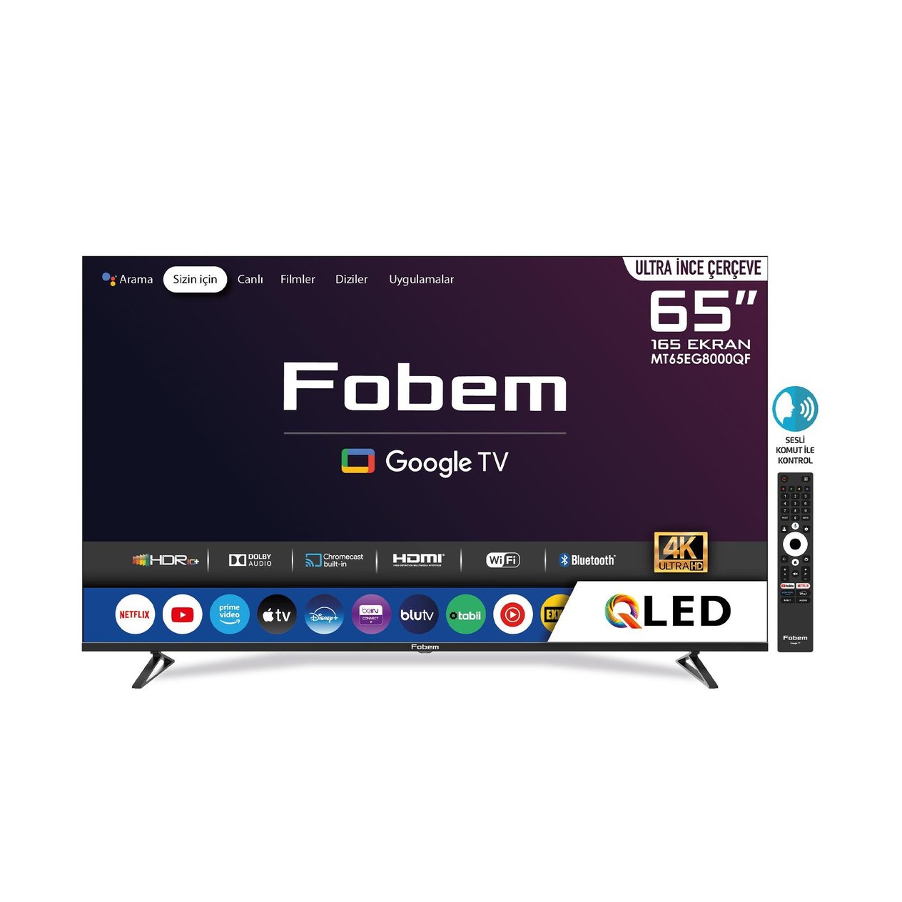 FOBEM MT65EG8000QF 65" QLED  TV 