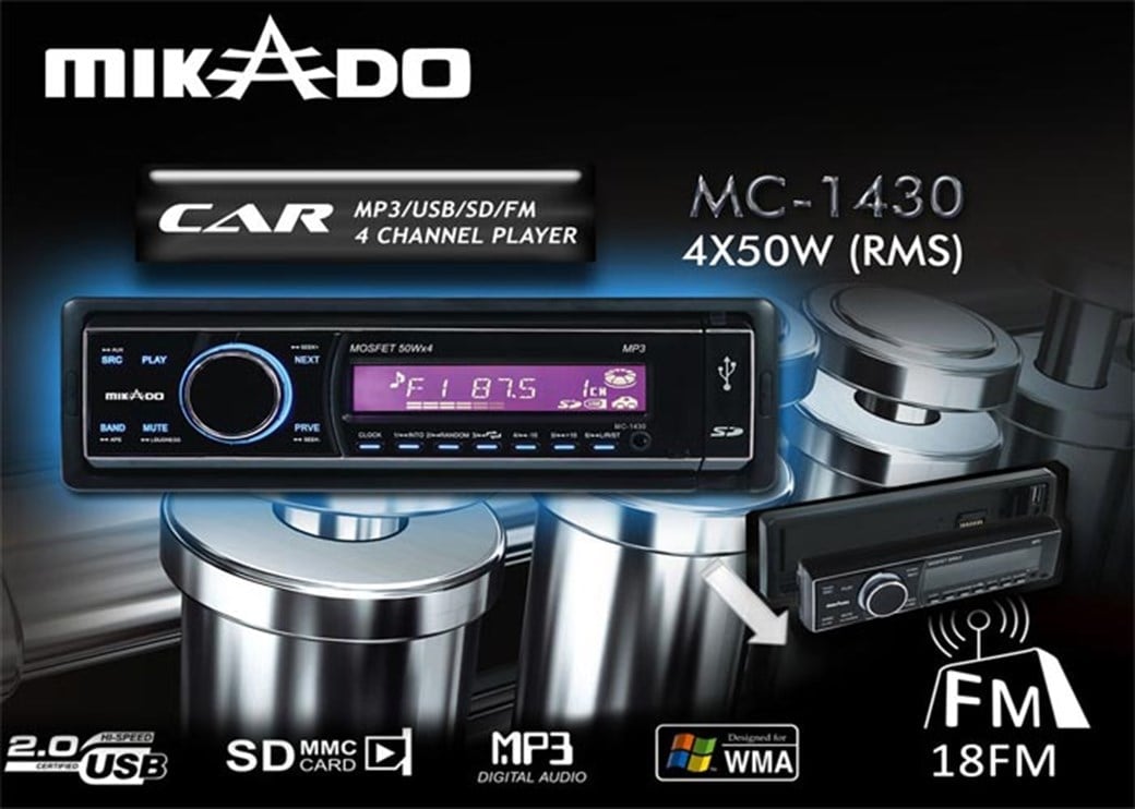 Mikado MC-1430 MP3 Oynatıcı+ FM+Uzaktan K Oto TeyP