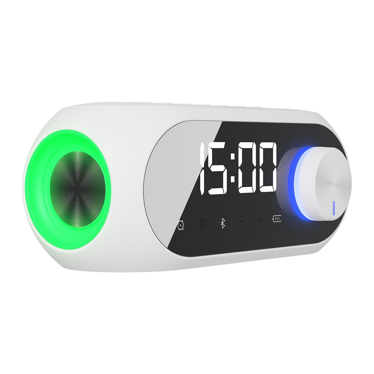 Mikado MD-W6 1200mAh 5W Beyaz Bluetooth-Aux-Derece-Usb Double Alarmlı Saat Speaker