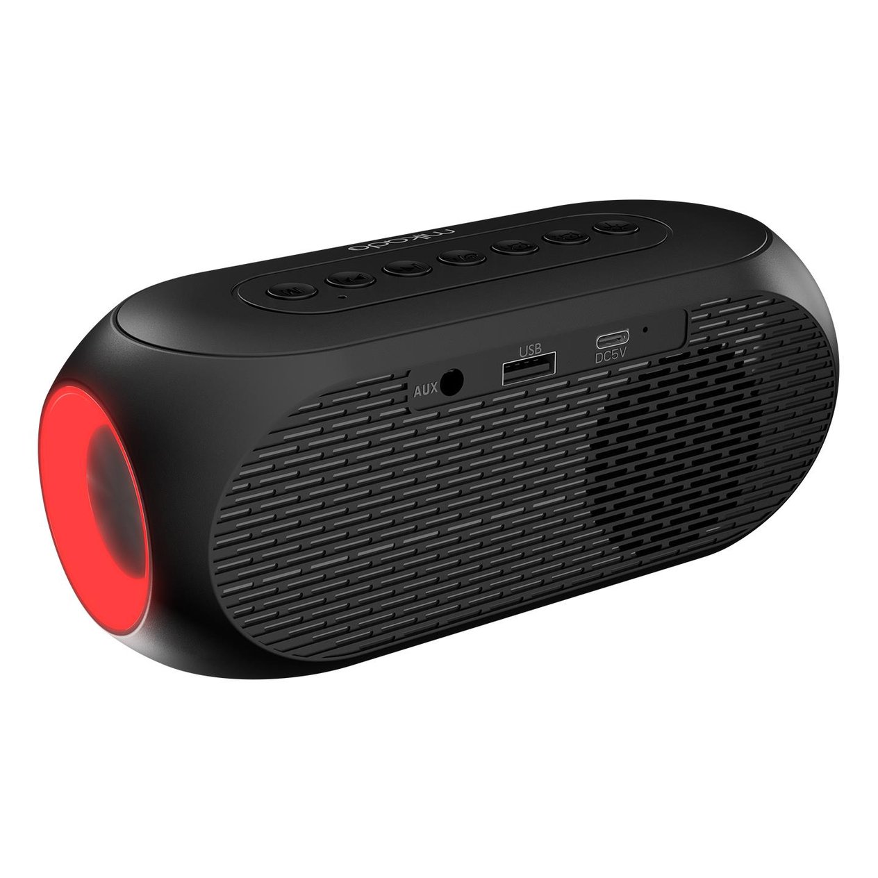 Mikado MD-W6 1200mAh 5W Siyah Bluetooth-Aux-Derece-Usb Double Alarmlı Saat Speaker