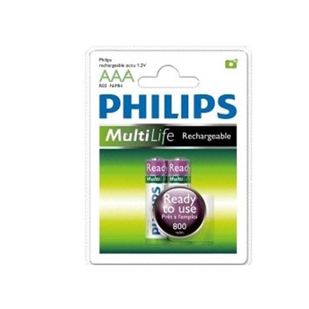 Philips R03B2RTU8/10 2'li Şarjlı RTU İnce Pil