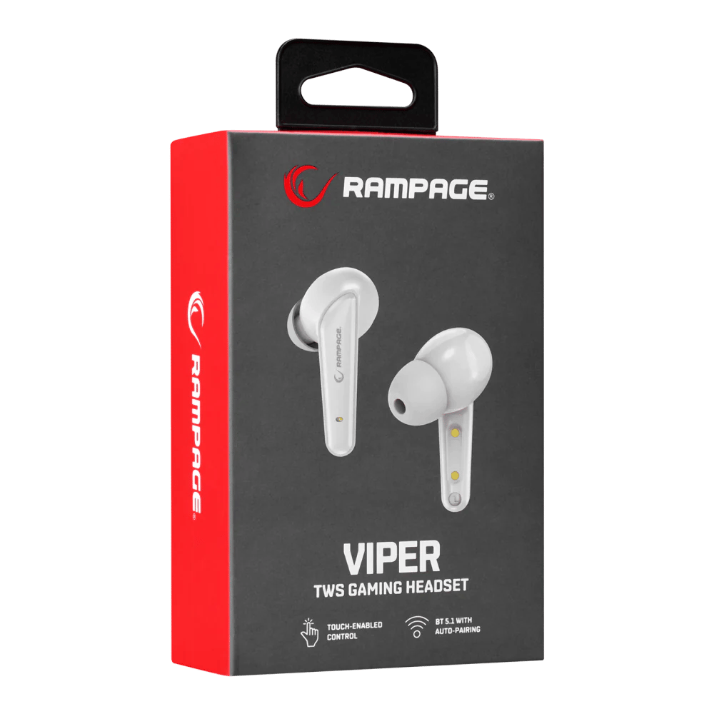 Rampage RM-TWS01G VIPER Beyaz Mobile+PC Uyumlu Bluetooth TWS Gaming Oyuncu Mikrofonlu Kulaklık