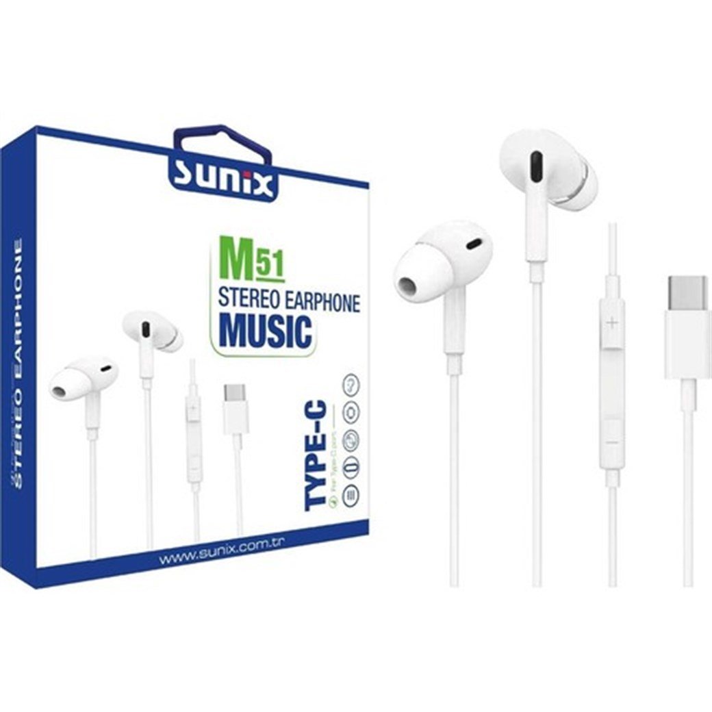 SUNIX KULAKLIK KABLOLU-M51 TYPE-C