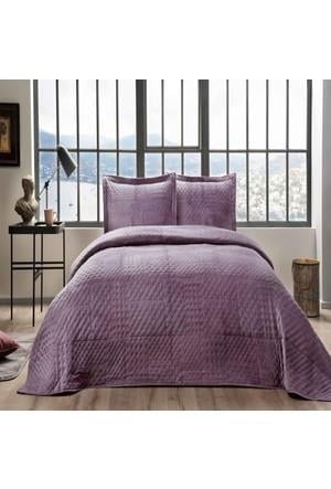 ZEN HOME NAKIŞLI YATAK ÖRTÜSÜ ÇİFT KİŞİLİK STAR (MÜRDÜM)