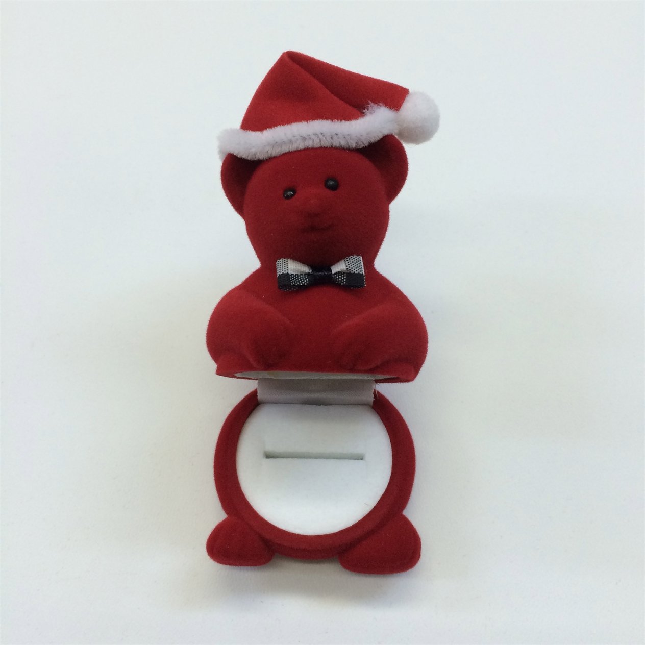 KADİFE BÜYÜK NOEL AYI YÜZÜK KUTUSU, VELVET BIG NOEL BEAR JEWELRY RING BOX , SUEDE BIG NOEL BEAR JEWELRY RING BOX