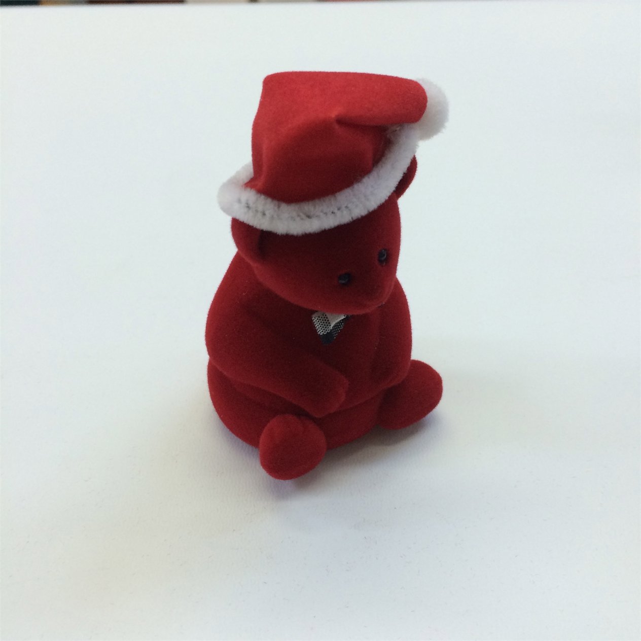KADİFE BÜYÜK NOEL AYI YÜZÜK KUTUSU, VELVET BIG NOEL BEAR JEWELRY RING BOX , SUEDE BIG NOEL BEAR JEWELRY RING BOX