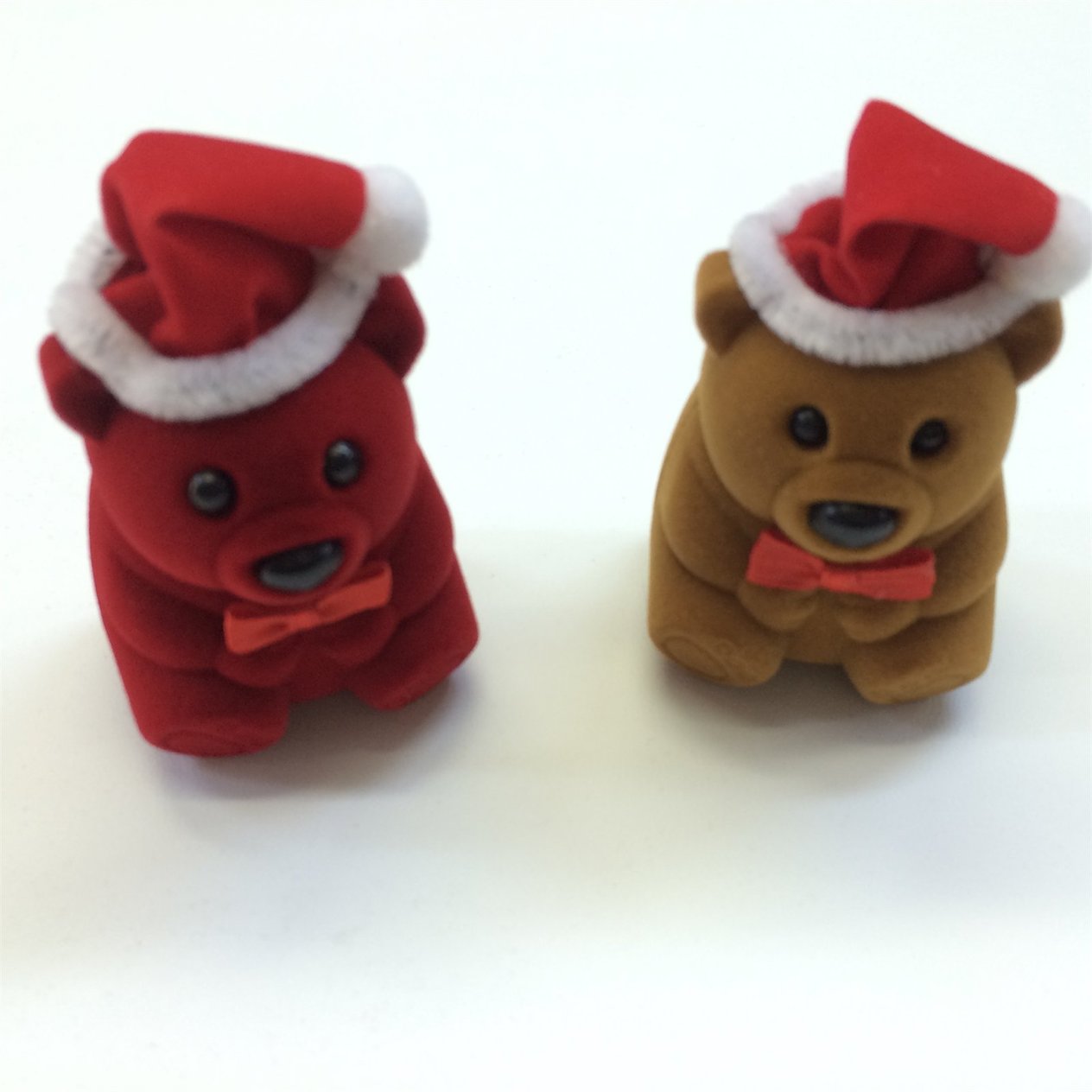 KADİFE NOEL AYI YÜZÜK KUTUSU, VELVET NOEL BEAR  JEWELRY RING BOX , SUEDE NOEL BEAR JEWELRY RING BOX 