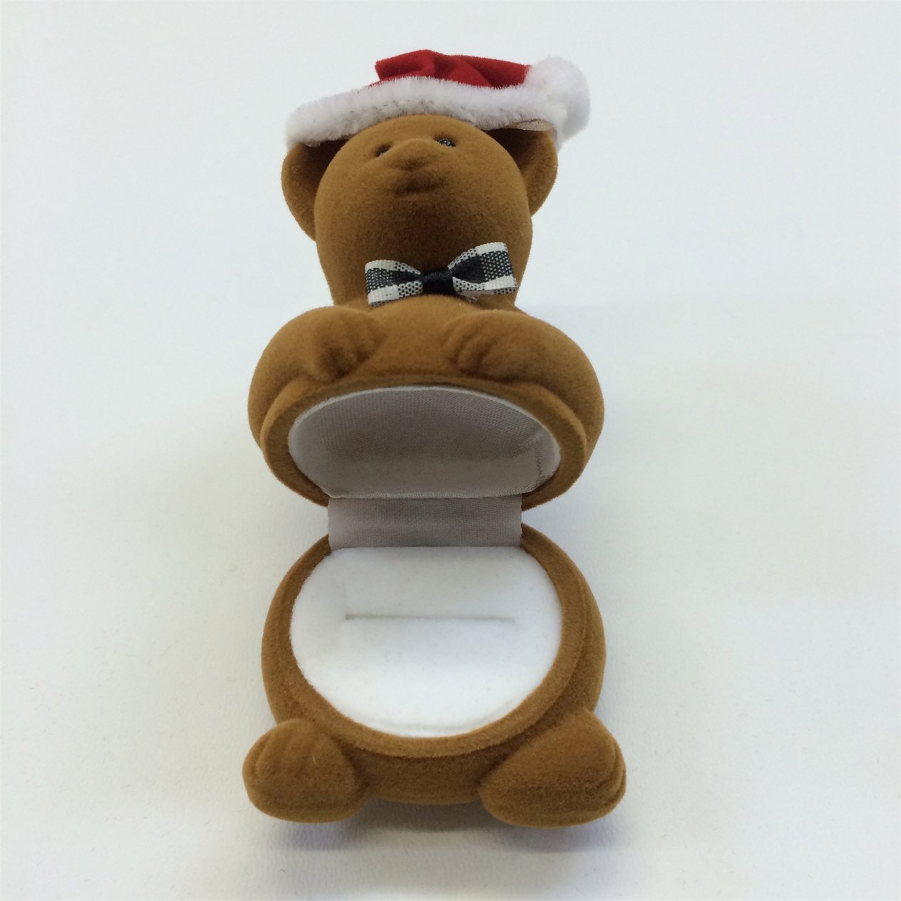 KADİFE BÜYÜK NOEL AYI YÜZÜK KUTUSU, VELVET BIG NOEL BEAR JEWELRY RING BOX , SUEDE BIG NOEL BEAR JEWELRY RING BOX