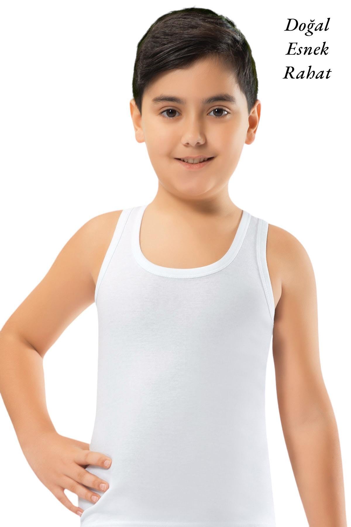 Erdem Beyaz Erkek Çocuk Süper İnce Doğal Bambu Atlet 3049