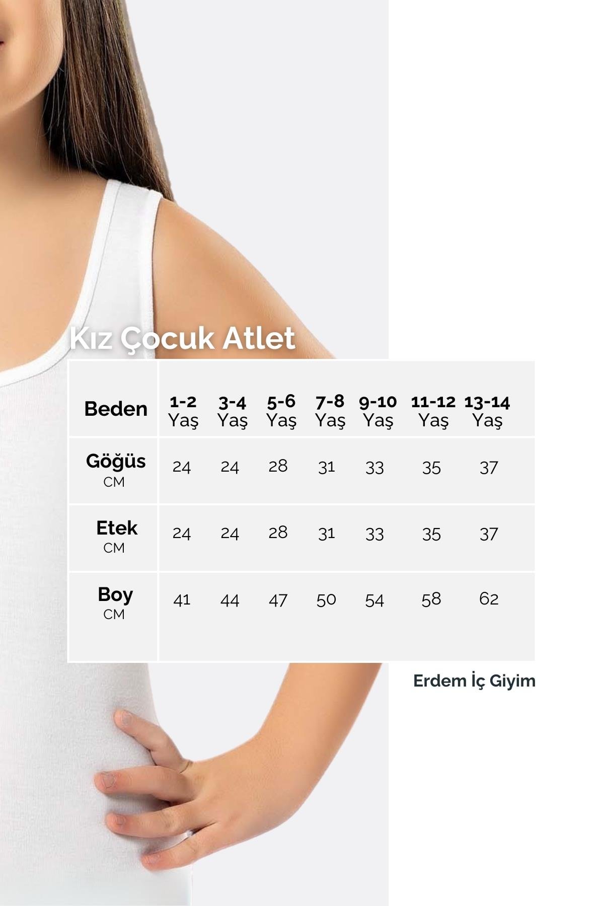 Erdem Beyaz Geniş Askılı Kız Çocuğu Atlet 4050