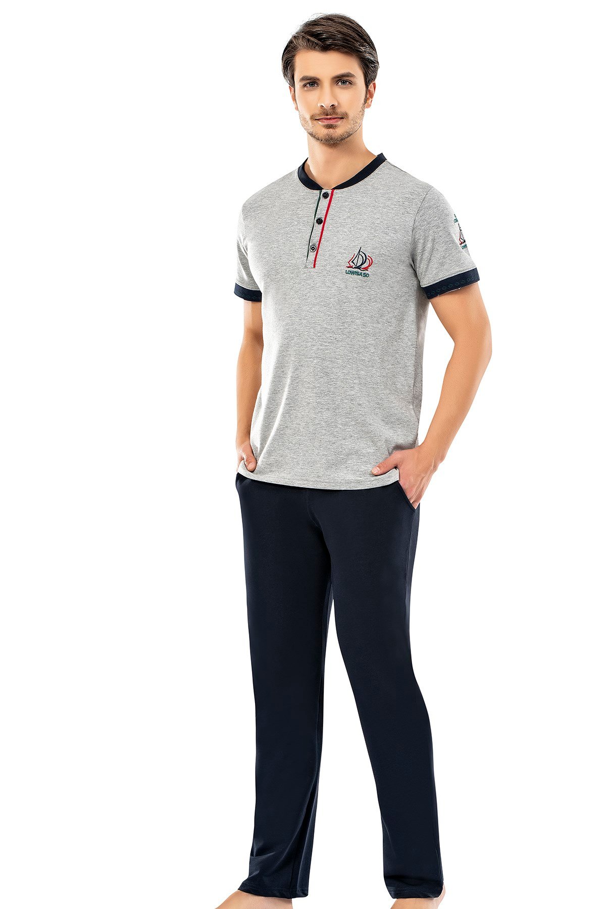 Erdem Erkek Yazlık 3'lü Şort & Pijama Takım