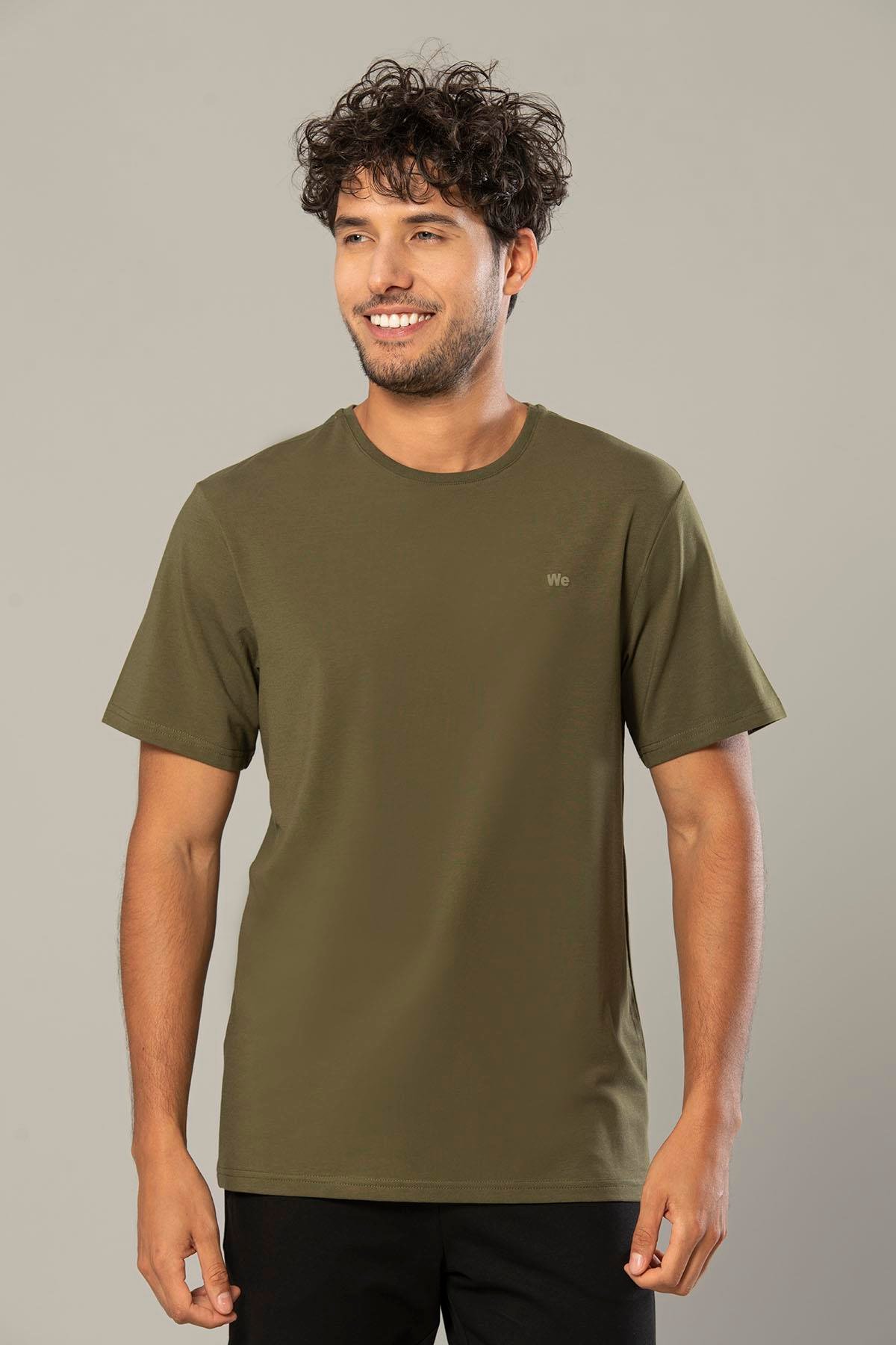 Erdem Weweus Haki Erkek Modal Comfort Fit Basic T-Shirt 239