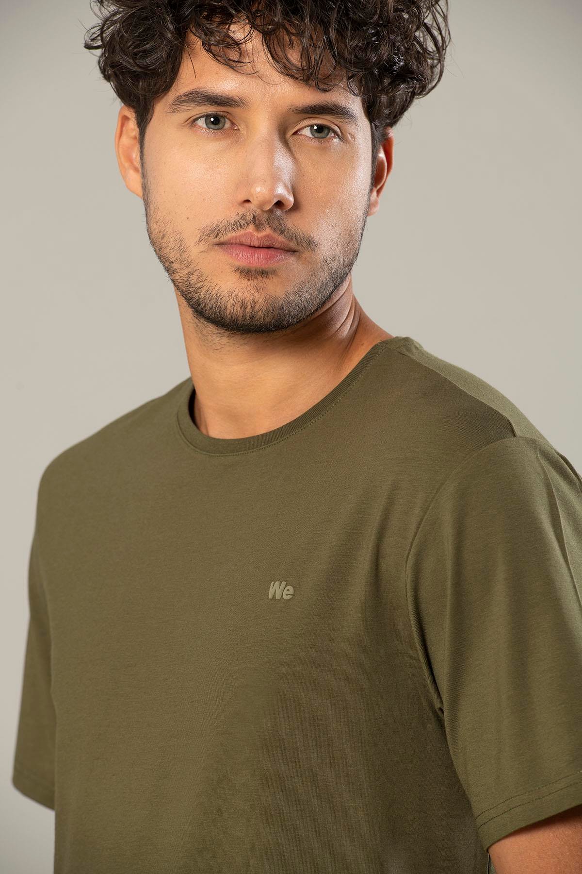 Erdem Weweus Haki Erkek Modal Comfort Fit Basic T-Shirt 239
