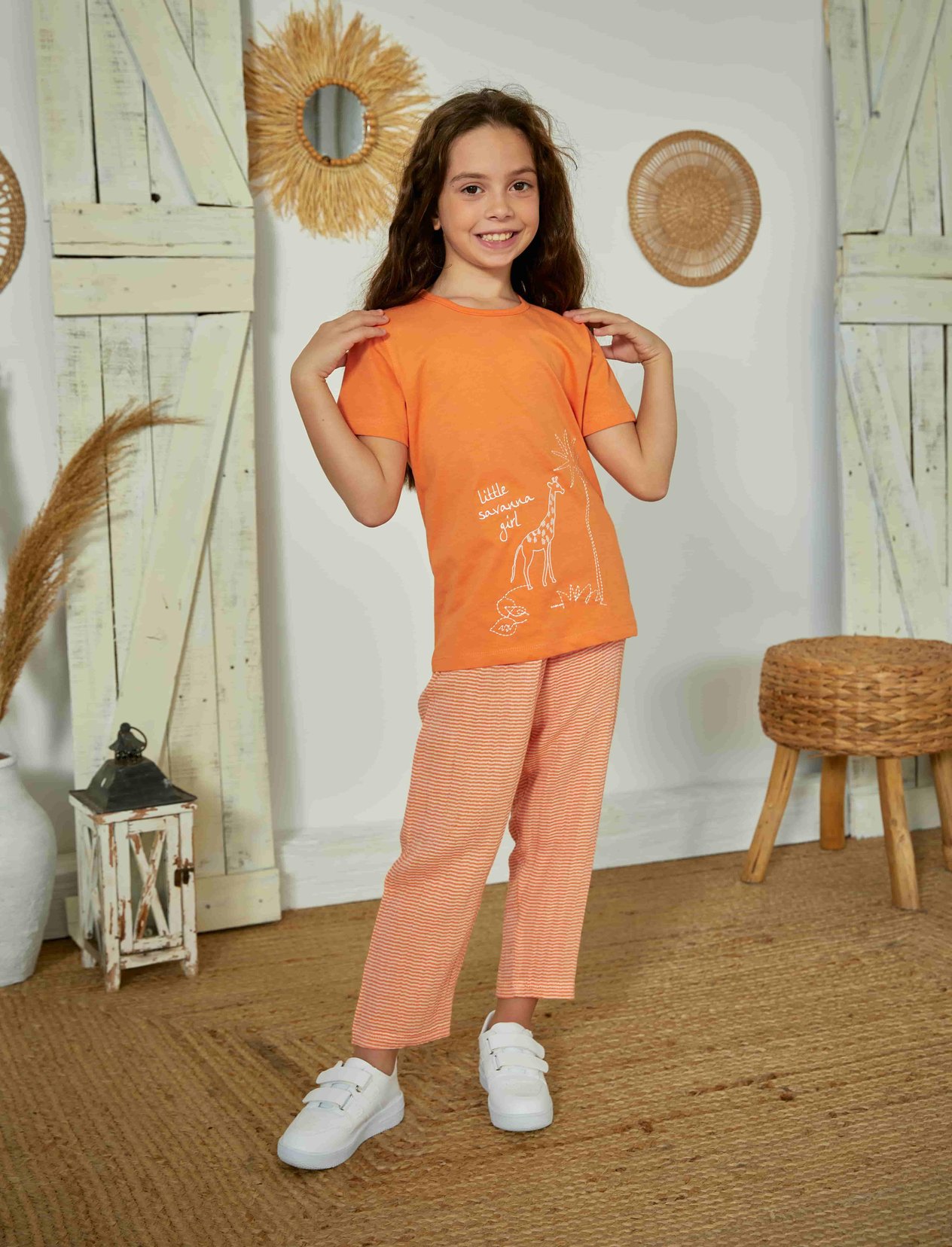 Erdem Weweus Turuncu Kız Çocuk Pijama Takımı 823