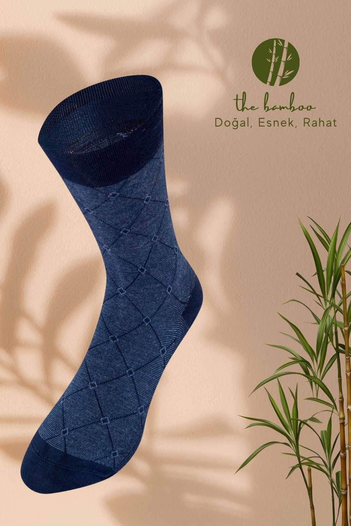 Lacivert Weweus Weweus İç Giyim Erkek Kışlık Doğal Bambu Çorap