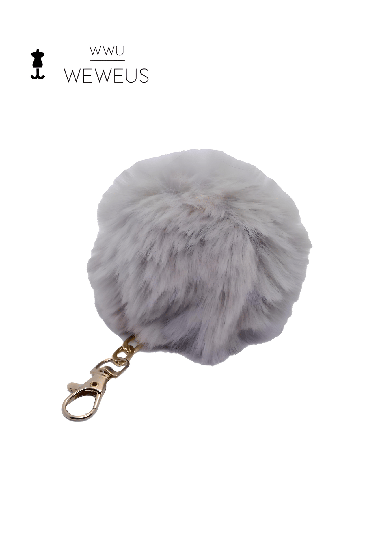 WeWeus Gümüş Gri Tüylü Peluş Anahtarlık